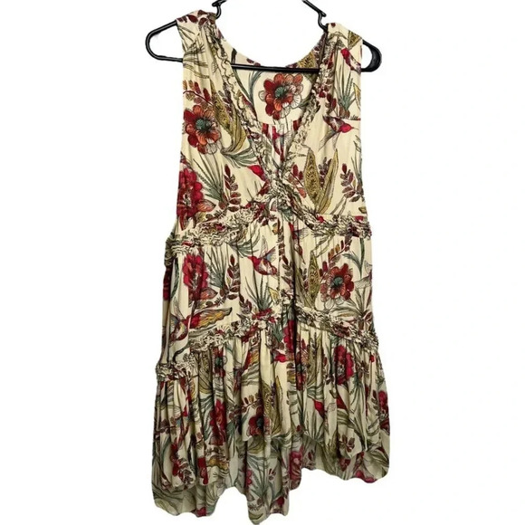 Free People Dress Haze Hummingbird Floral Print Tiered Tunic Top Sz. M - Picture 2 of 12
